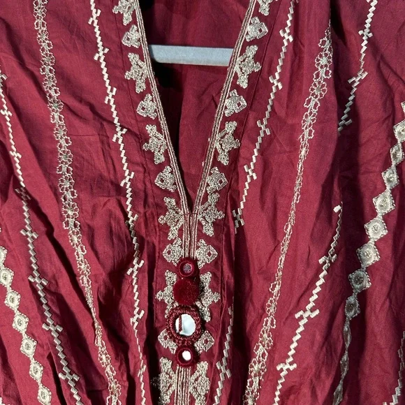 NWOT Pakitani Shalwar Kameez/Indian Salwar Kameez/Maroon Kaftan SZ Medium - Picture 9 of 11